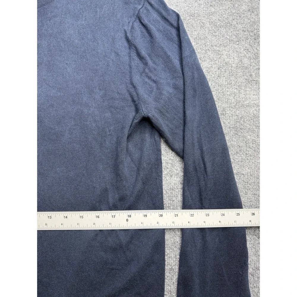 Banana Republic Sweater Mens Large Navy Blue Silk  Cashmere Crew Neck Long Slv